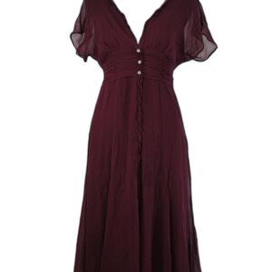 Women’s Burgundy V-Neck Mini Dress
